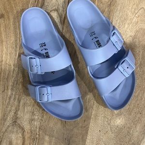 Birkenstock Arizona light blue shoes